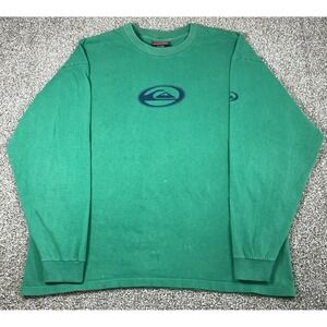 Vintage 90S Y2K Quicksilver Surfing Double Sided Logo Long Sleeve Shirt XL USA